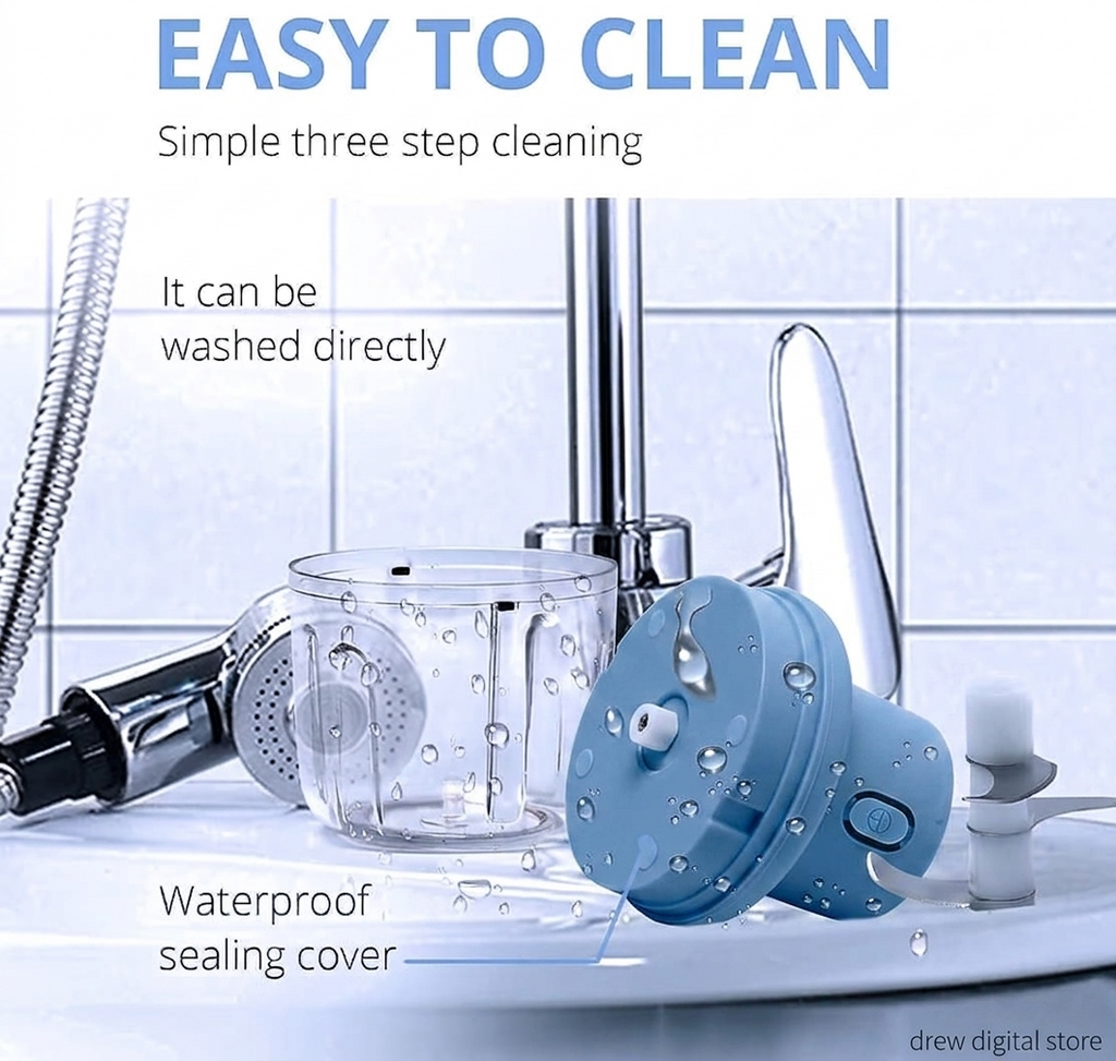 Drew™ QuickChop Wireless Electric Chopper – Onion, Garlic & Masala in Seconds
