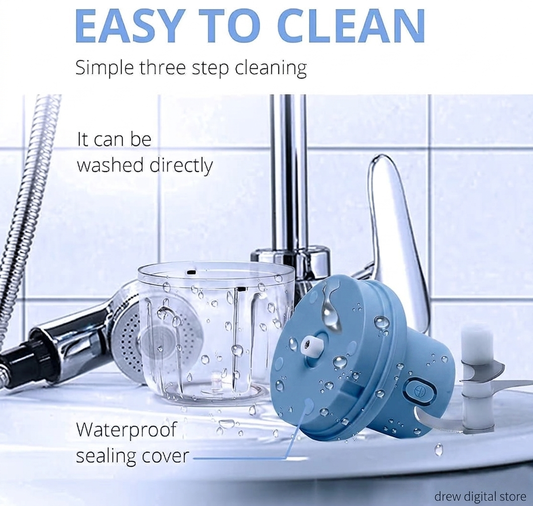 Drew™ QuickChop Wireless Electric Chopper – Onion, Garlic & Masala in Seconds