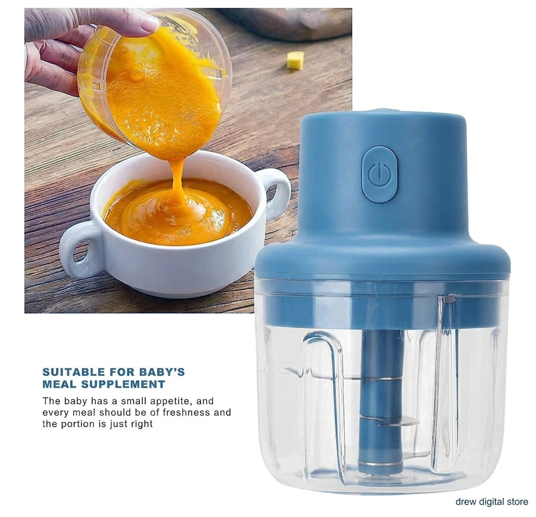 Drew™ QuickChop Wireless Electric Chopper – Onion, Garlic & Masala in Seconds
