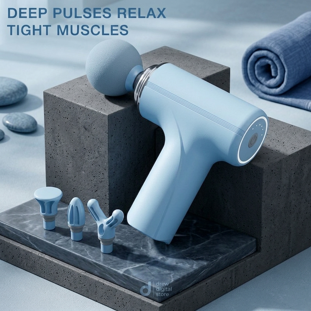 Drew™ PulsePro Handheld Massage Gun – Deep Tissue Relief for Neck, Back & Legs