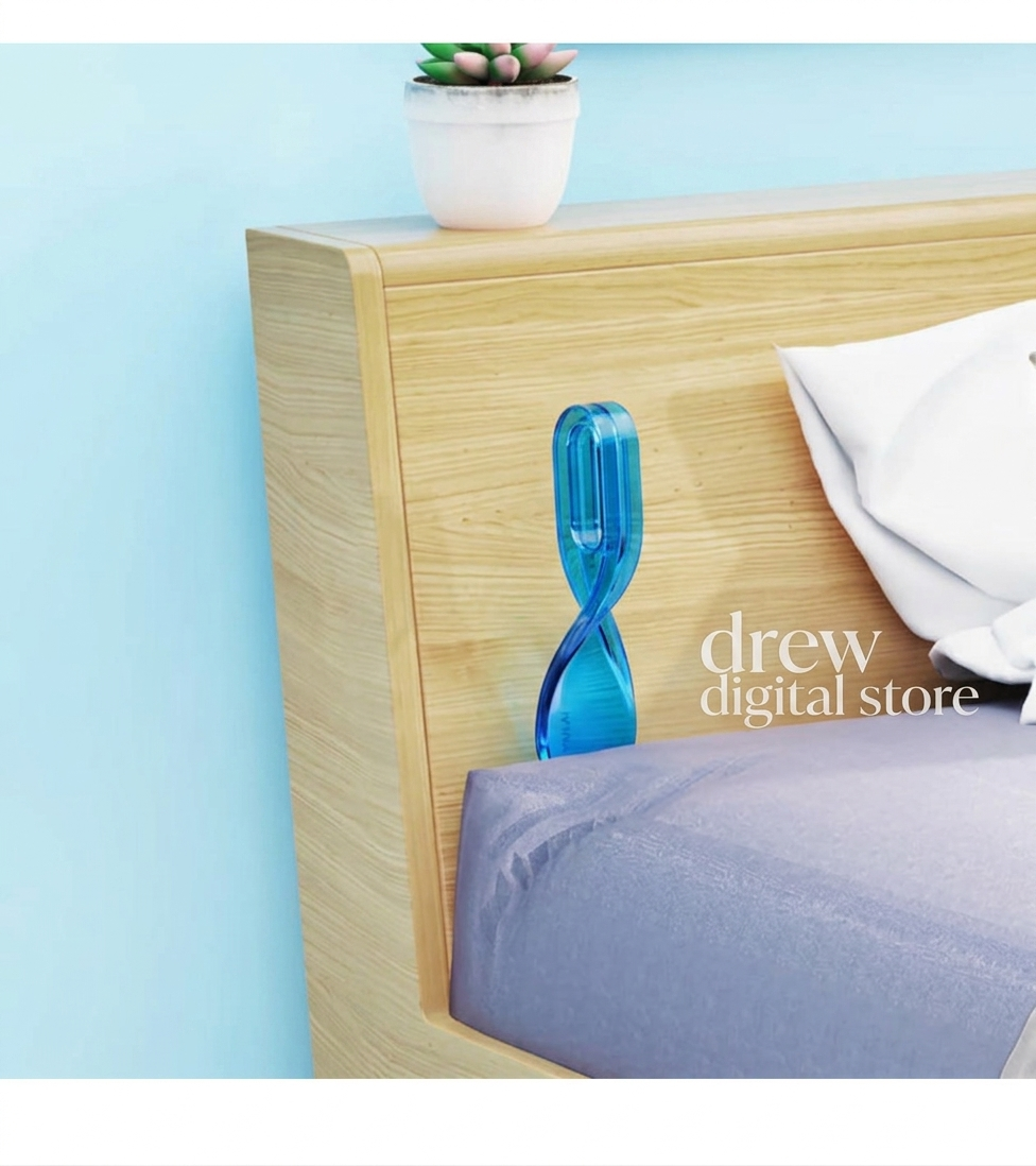 Drew BedEase mattress lifter tool on a bed headboard